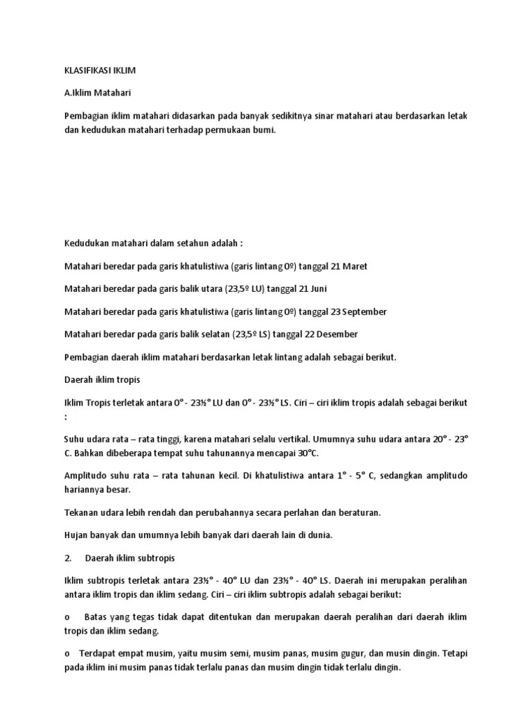 Klasifikasi Iklim | PDF