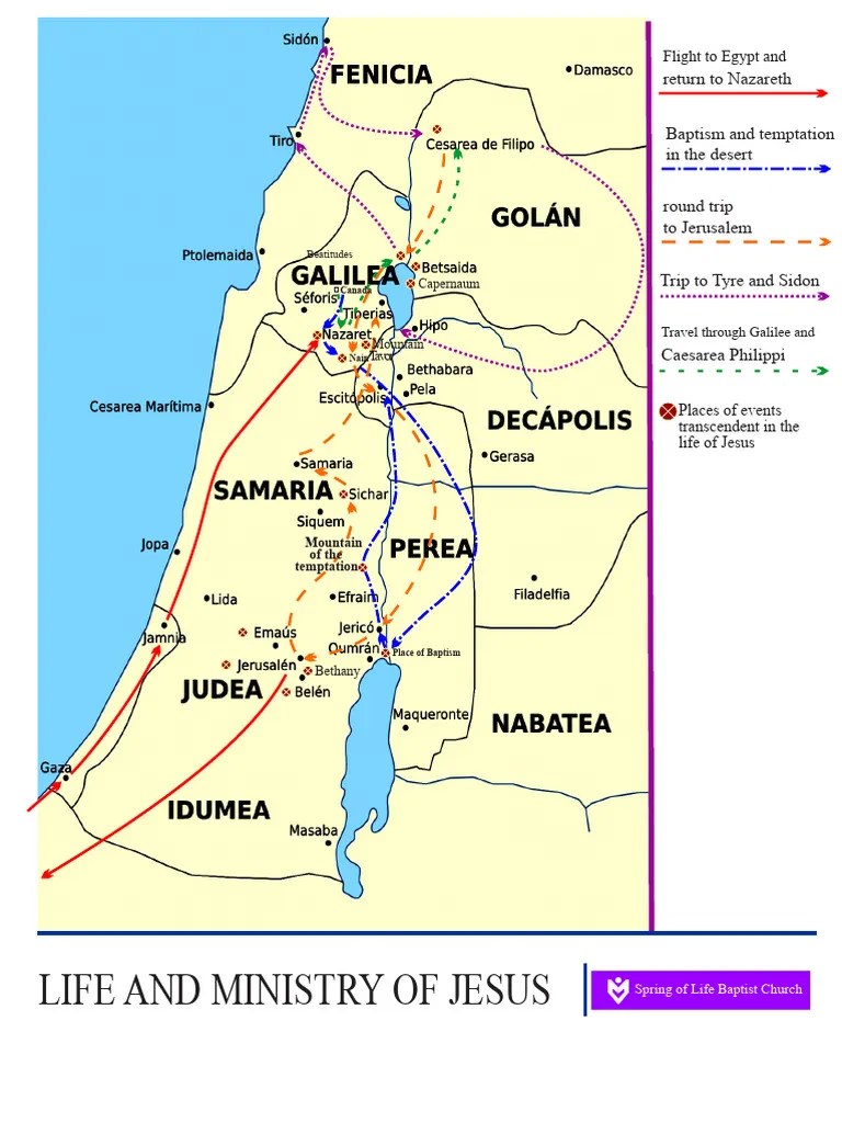 Map Of The Life And Ministry Of Jesus PDF 1