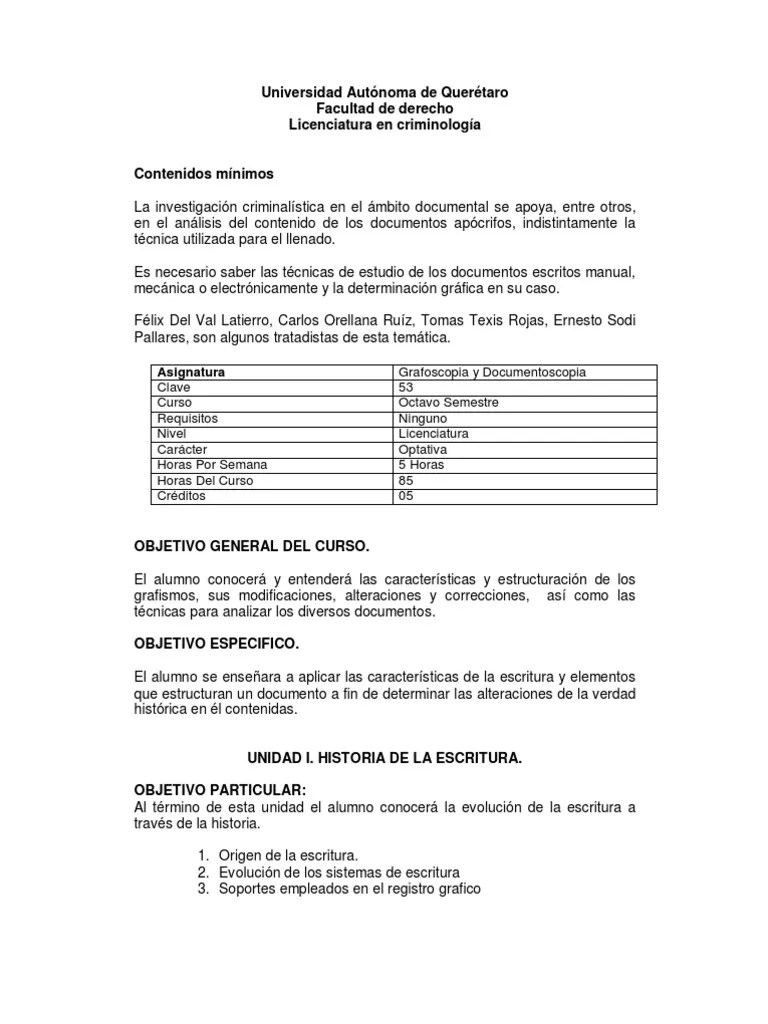 Grafoscopia Y Documentoscopia _aprobados | Prueba (evaluación) | Texto