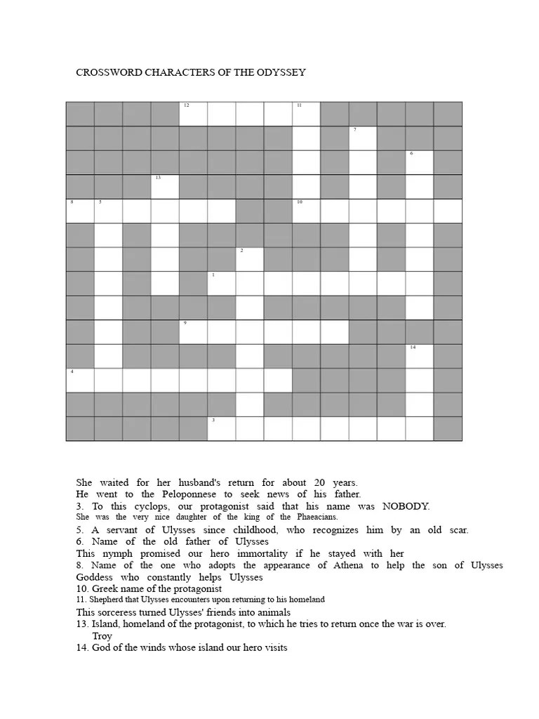 Crossword odyssey characters