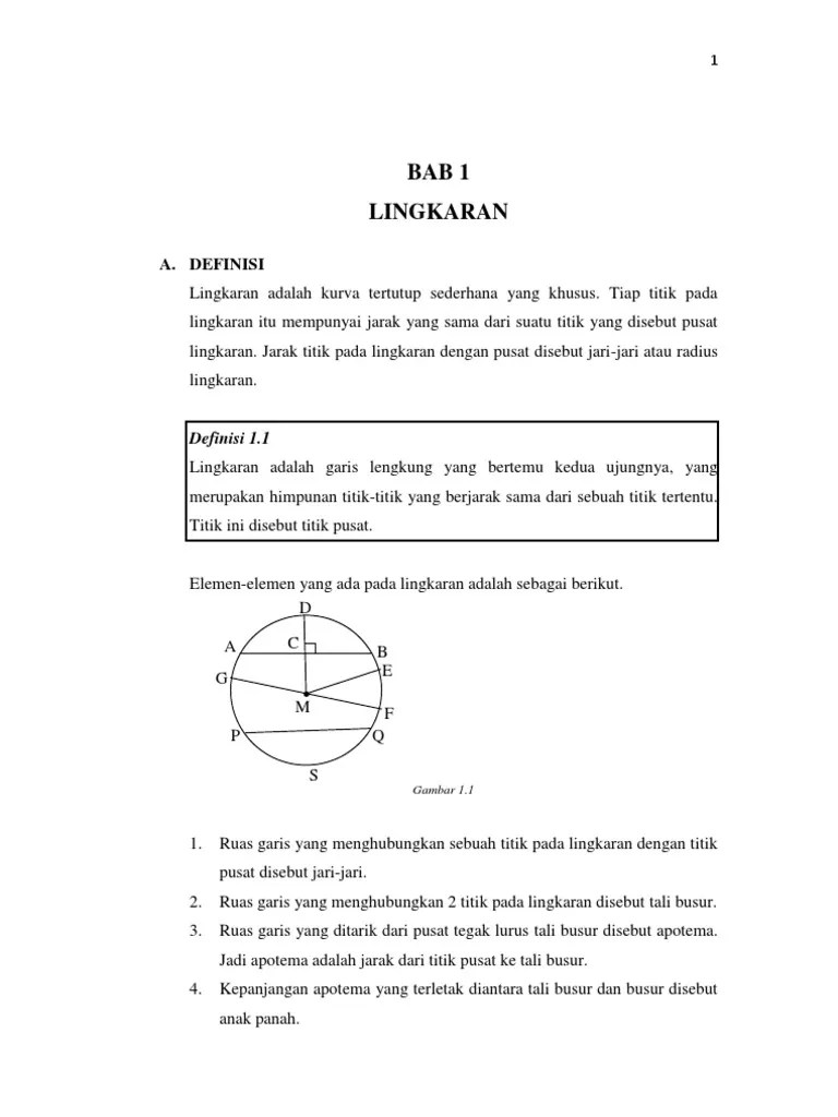 Apakah Setiap Tali Busur Adalah Diameter Jelaskan Studi Indonesia