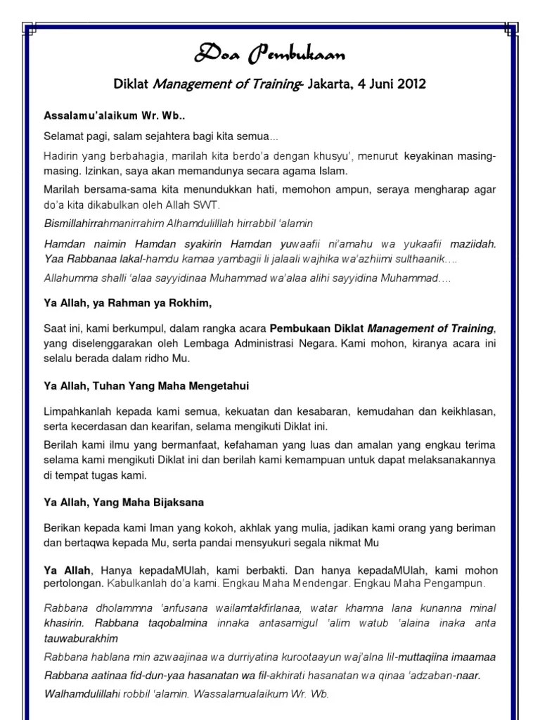 Doa Penutup Acara - Kata Kata Cinta