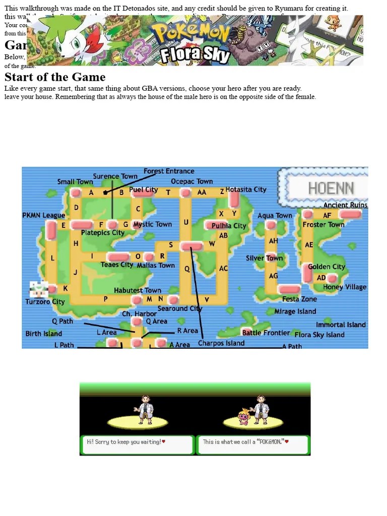 Pok Mon Flora Sky Walkthrough Guide PDF Pok Mon 1
