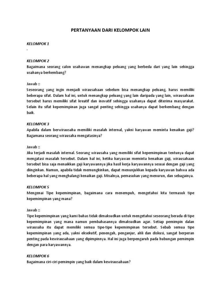 Mau menjadi wirausahawan atau seorang entrepreneur ternyata butuh berbagai perencanaan matang. Terkini Pertanyaan Tentang Kegagalan Wirausaha