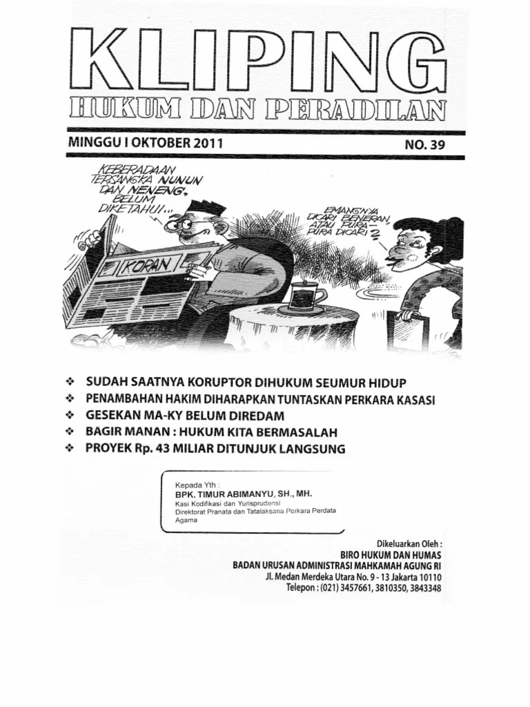 Kumpulan Kliping Hukum Dan Peradilan Ma-Ri Tahun 2011 | PDF