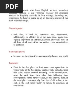 Penanda wacana dapat mewujudkan pertautan atau kesinambungan antara satu perenggan dengan perenggan lain dan satu ayat dengan ayat yang lain . Penanda Wacana English Pdf Truth Epistemology