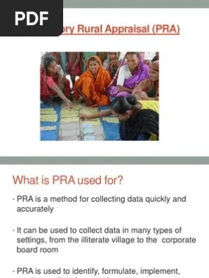Pra / pla is a family of approaches and methods to enable local people to share, . Participatory Rural Appraisal Pra Training Presentation Pdf Community Cognition