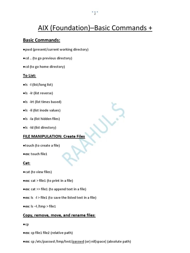 AIX Foundation-Basic Commands+ | Download Free PDF | File System | Ip ...