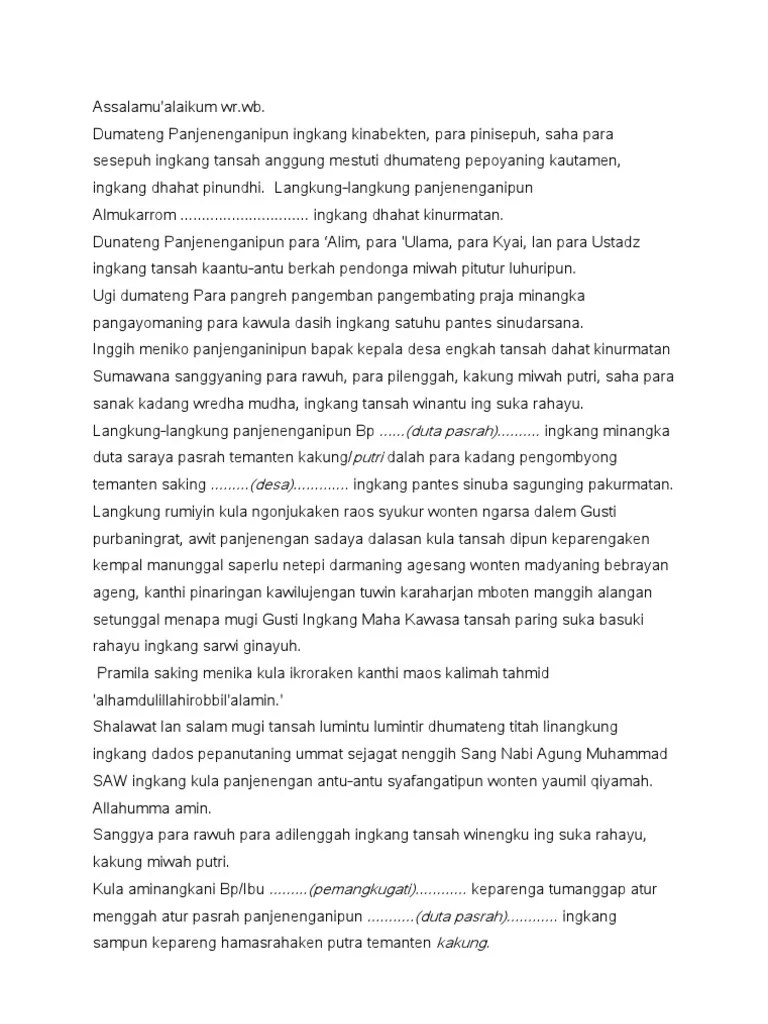 Atur Panampi Temanten | PDF