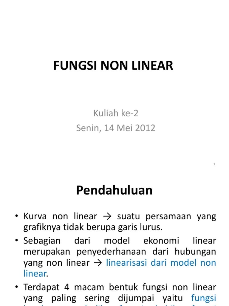 Matematika ekonomi tentang fungsi non linear. 2 Fungsi Non Linear Pdf