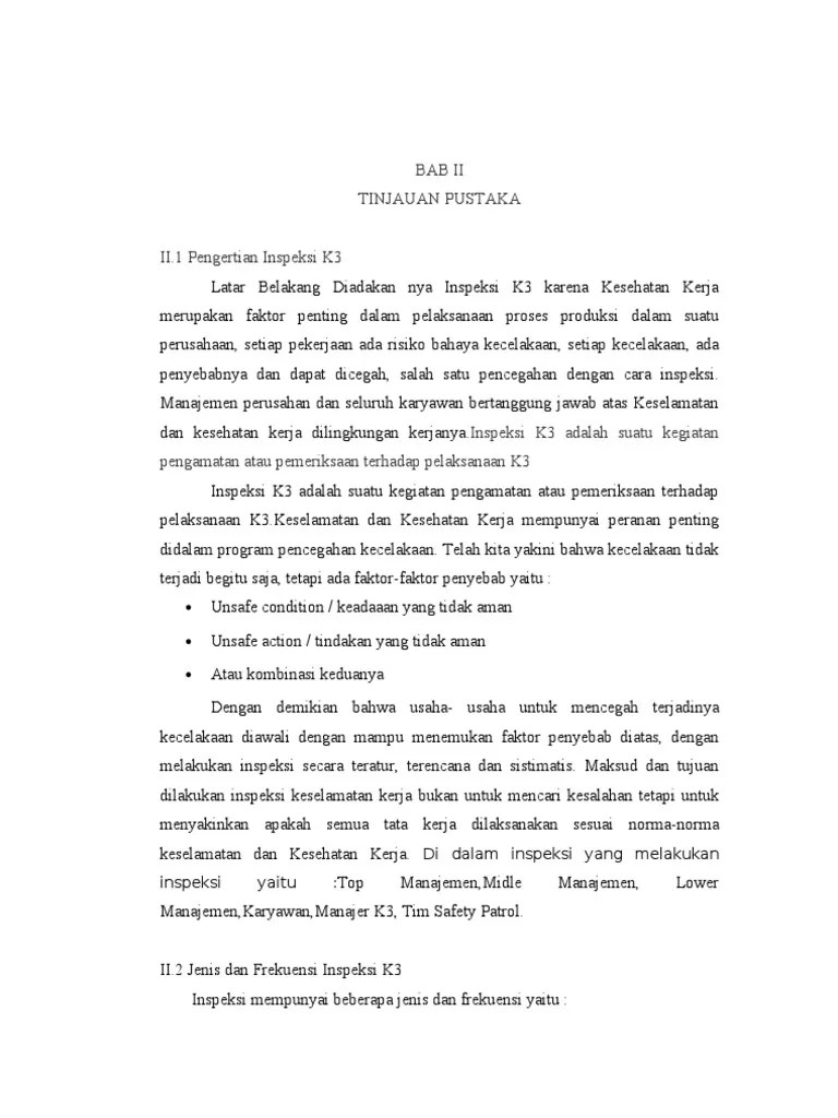 Checklists inspeksi k3 nama instansi : Inspeksi K3 Pdf