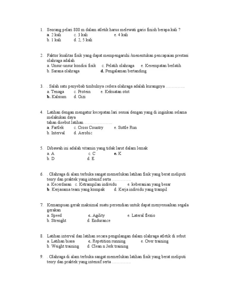 Check spelling or type a new query. Soal Dan Jawaban Penjas Materi Atletik Jawabanku Id