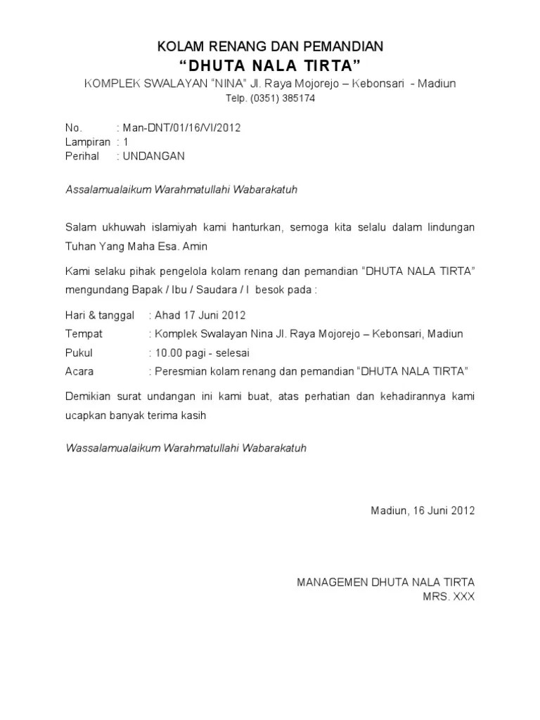 Tahun ke depan, direktorat jenderal penyelenggaraan haji dan umrah. Contoh Surat Undangan Peresmian Cabang Baru Contoh Surat