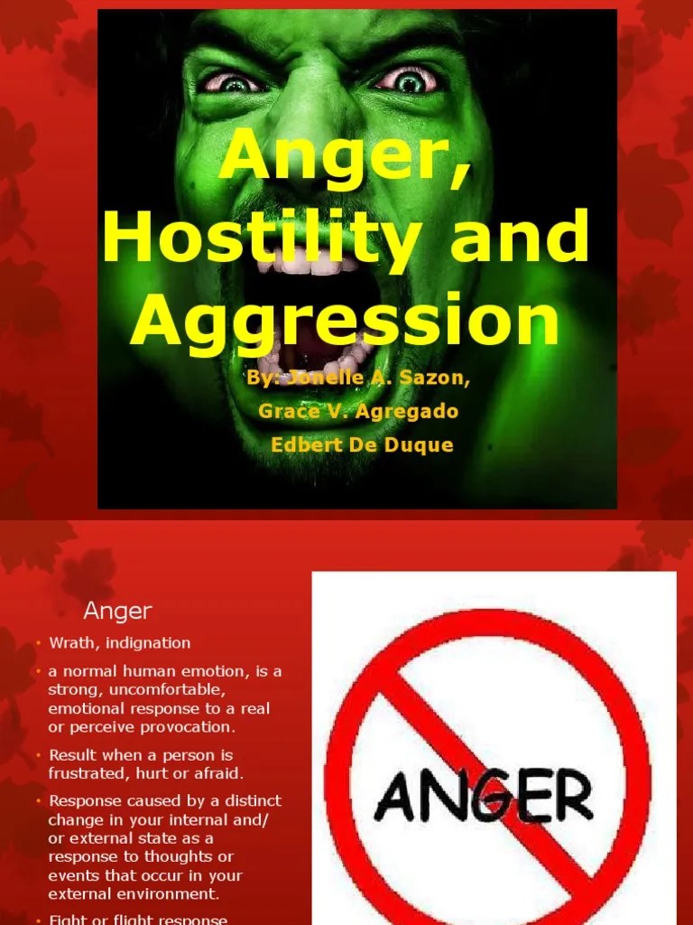 Anger, Hostility And Aggression | PDF | Anger | Aggression