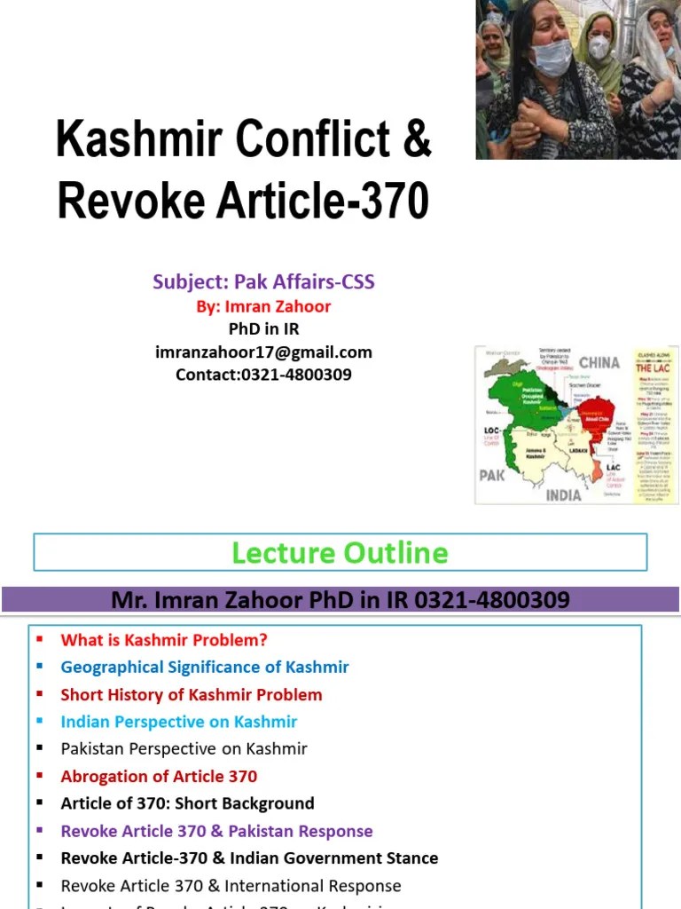 Kashmir conflict: article 370 analysis