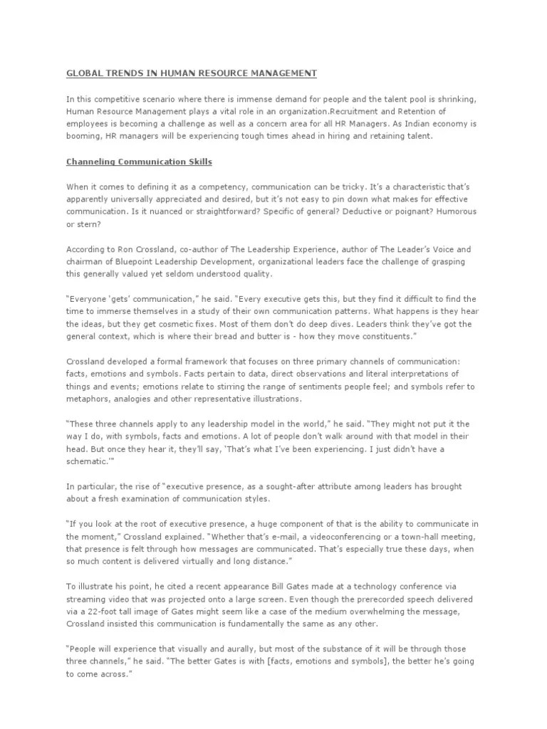 Trends In Human Resource Management | PDF | Email | Workflow