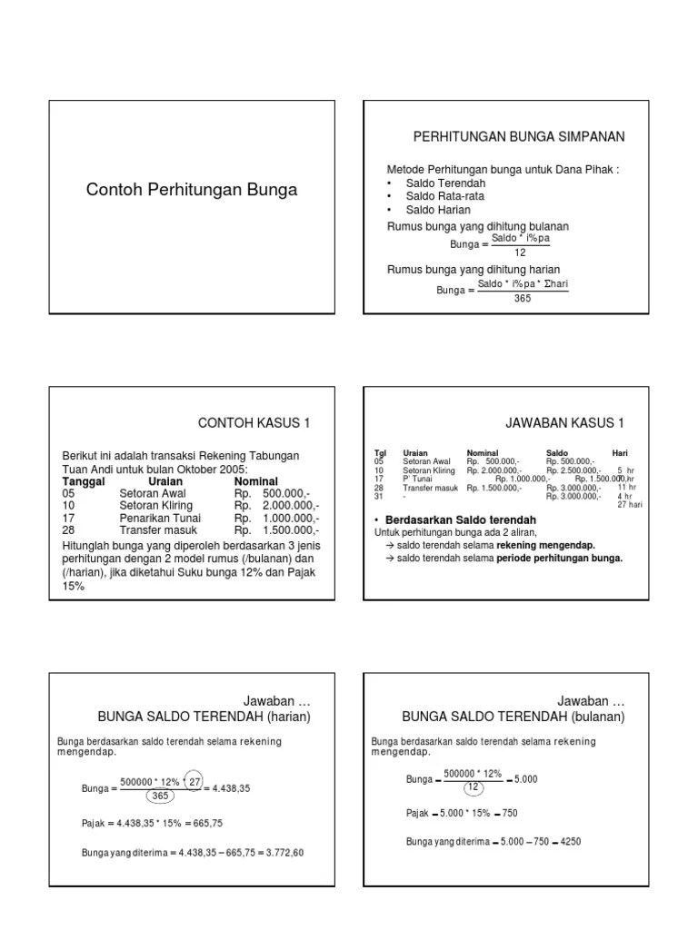 Contoh Soal Menghitung Bunga Tabungan Berdasarkan Saldo Harian Contoh Soal Terbaru Cute766
