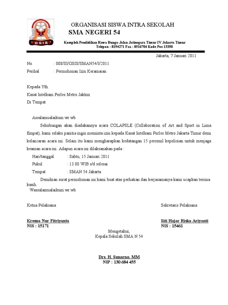 contoh surat perizinan acara pernikahan ke satgas covid 19 : Surat Izin Keramaian