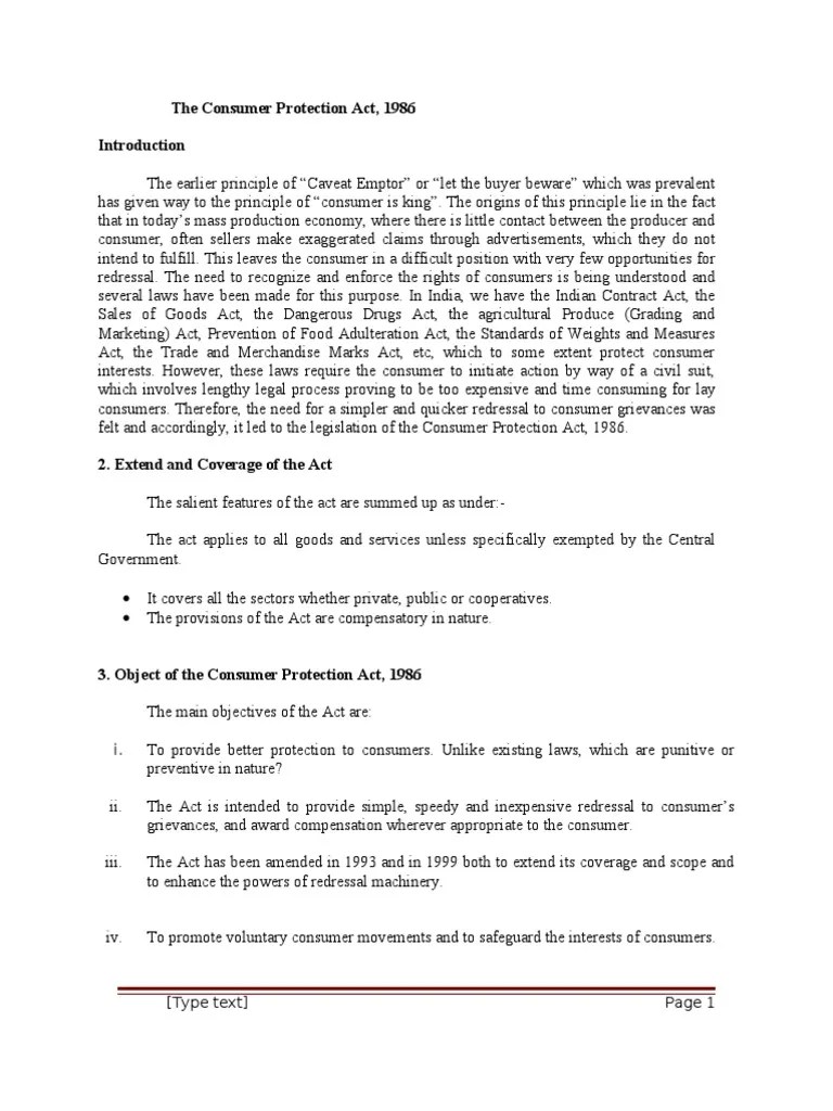 Comsumer Protection Act | PDF