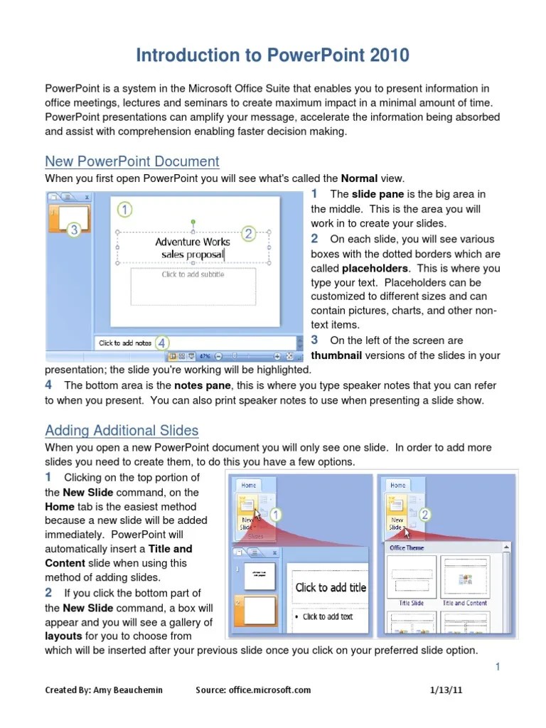 Microsoft PowerPoint 2010 Tutorial | PDF | Hyperlink | Microsoft Power ...