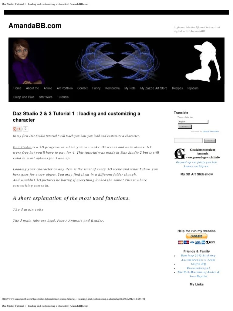 Daz Studio Tutorial 1 - Loading And Customizing A Character - AmandaBB ...