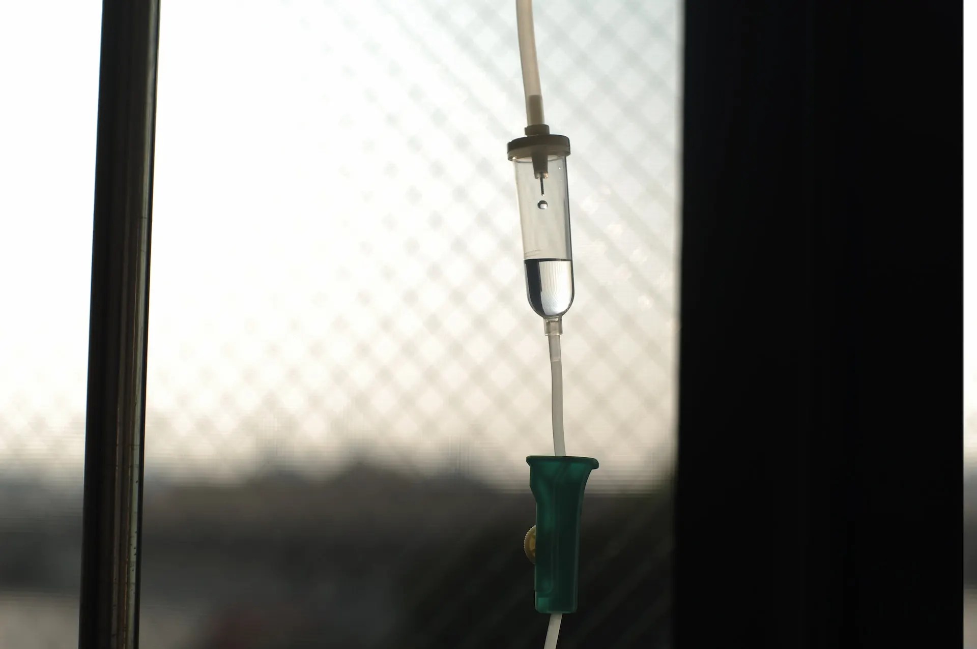 a close of an iv drip