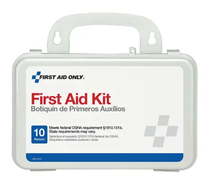 First Aid Only - 10 Person ANSI First Aid Kit, Weatherproof Plastic Case, Wall Mount