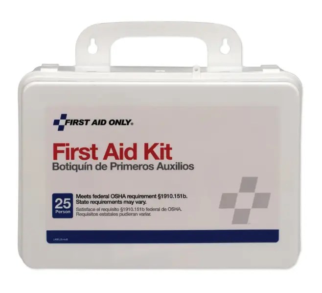 First Aid Only - 25 Person ANSI Plus First Aid Kit, Weatherproof Plastic Case, Wall Mount