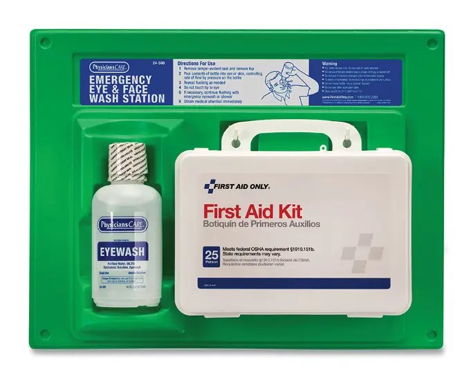First Aid Only - First Aid Kit and Eye Wash Station, 16 oz, Plastic Case
