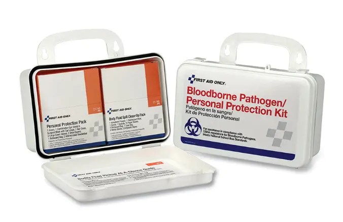 First Aid Only -  Bloodborne Pathogens Kit, Weatherproof Plastic, Wall Mount