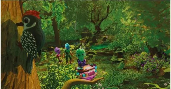 Yumi‑Plumi forest scene from The Stellars – immersive eco‑adventure for families