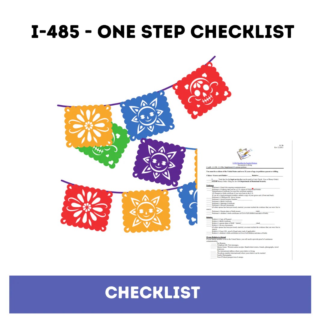 I 485 One Step Checklist In English Immigrationformprep