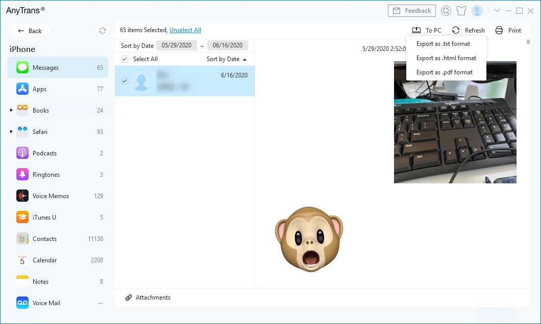 Then, choose an output format and begin the whole process of transferring the selected sms to pc. How to View Text Messages on iCloud Full Guide