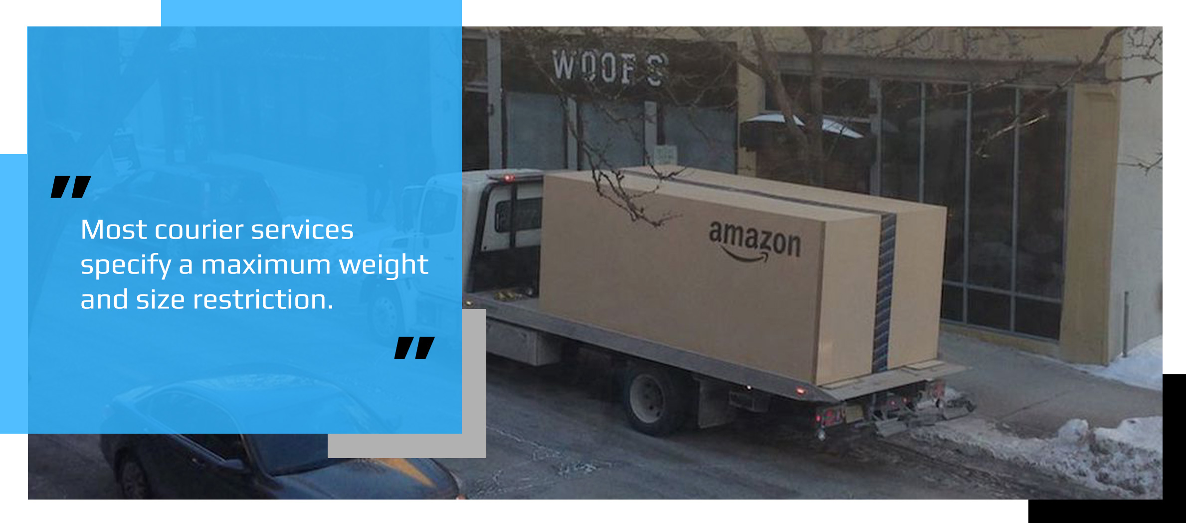 Oversized package being transported on a vehicle