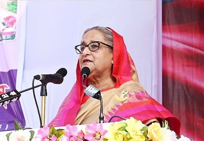 Sheikh Hasina in Gopalganj Kotalipara, 2023. (Photo: Courtesy of Wikimedia Commons)