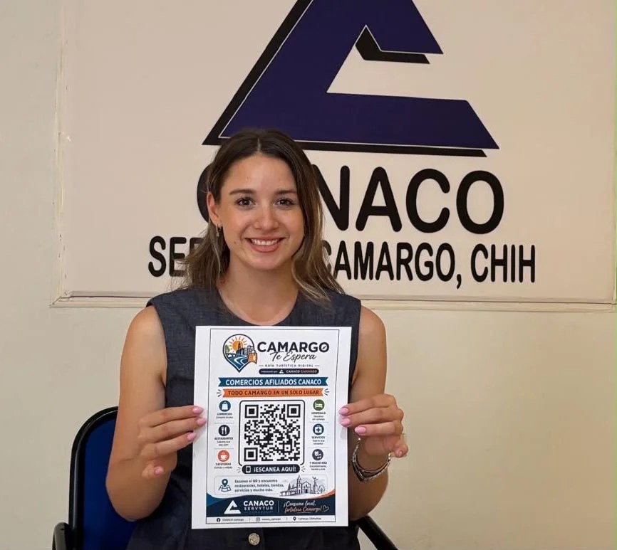 Presidenta de CANACO Camargo Camila Rodríguez presenta mapa digital interactivo con más de 120 negocios…Objetivo, orientar a visitantes durante eventos deportivos de agosto