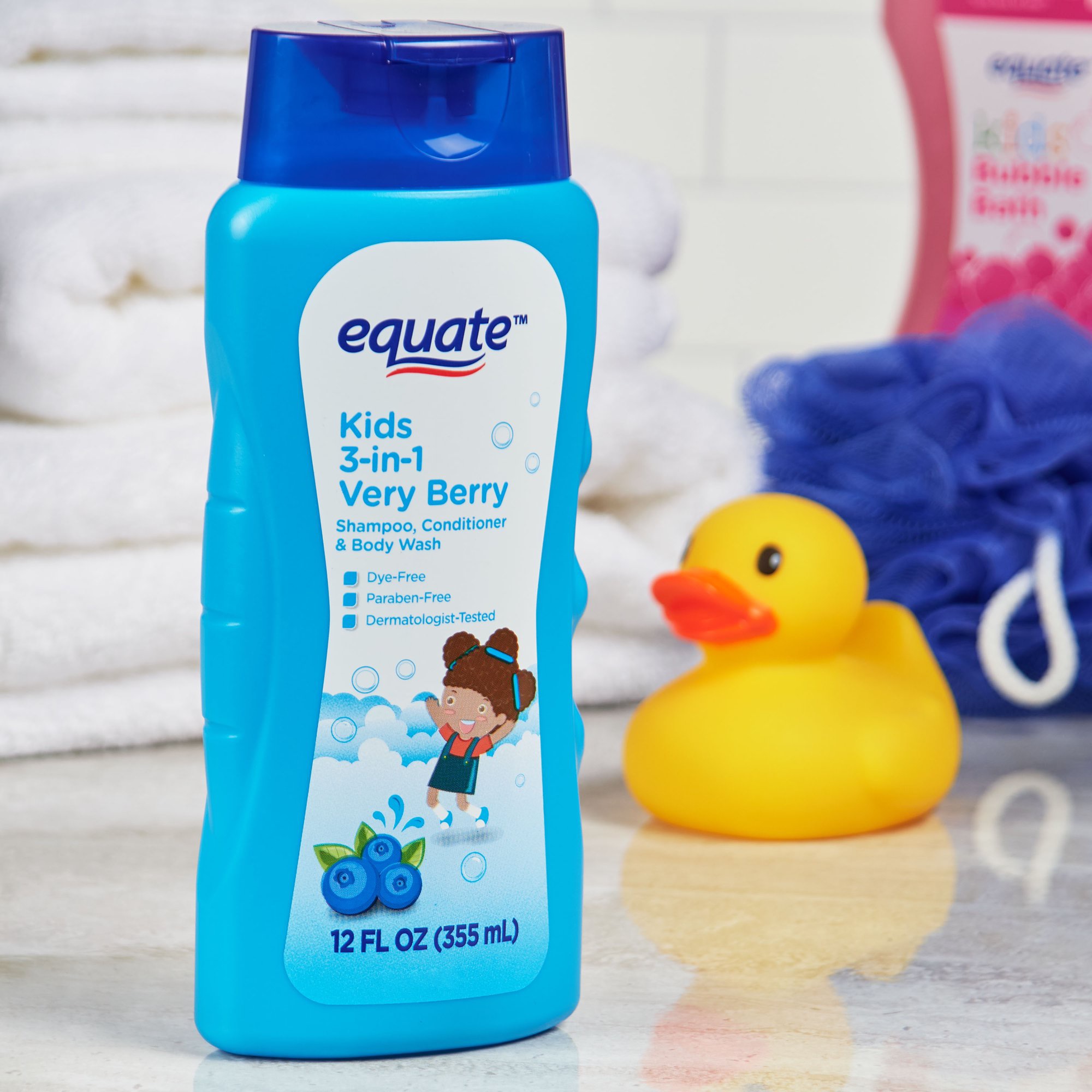 Equate - Kids 3-in-1 Shampoo, Conditioner, & Body Wash, Very Berry, 12 fl oz