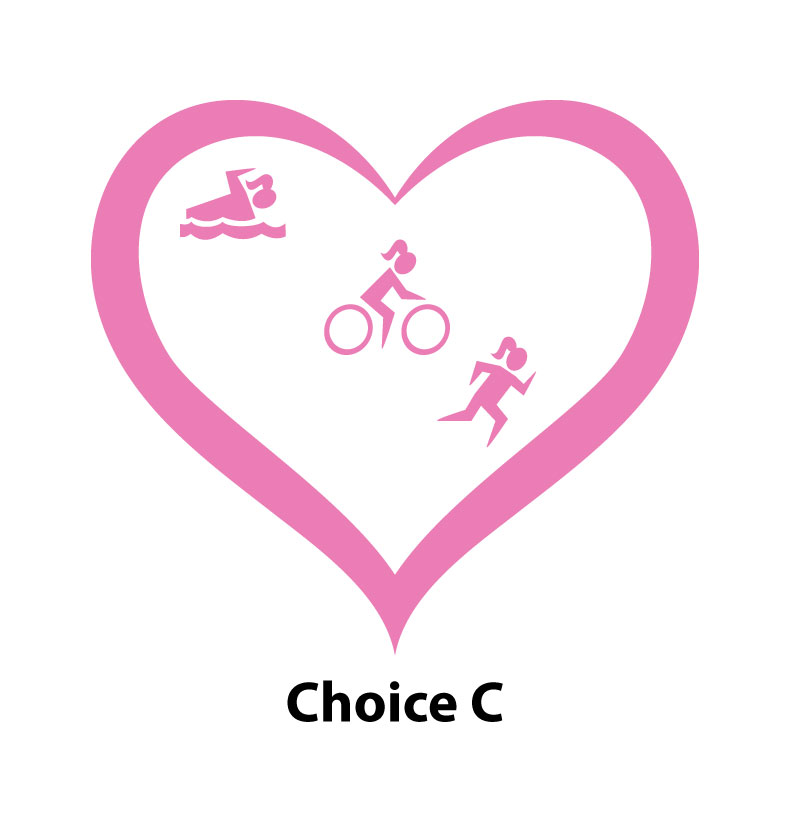 Portachiavi Con Gettone Per Carrello Della Spesa - I Love Heart Triathlon, Metallo Argentato, Attacco Magnetico, Per Monete Da 1€