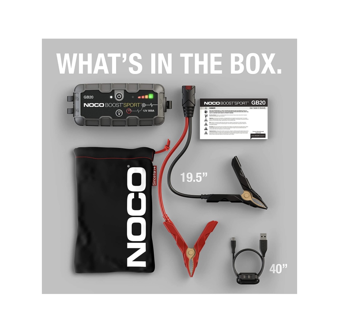 NOCO GB20 BOOST ブースターパック 未使用 未開封 （1） 【ハンズクラフト宜野湾店】 NOCO ブースト スポーツ ジャンプスターター ブースターパック GB20