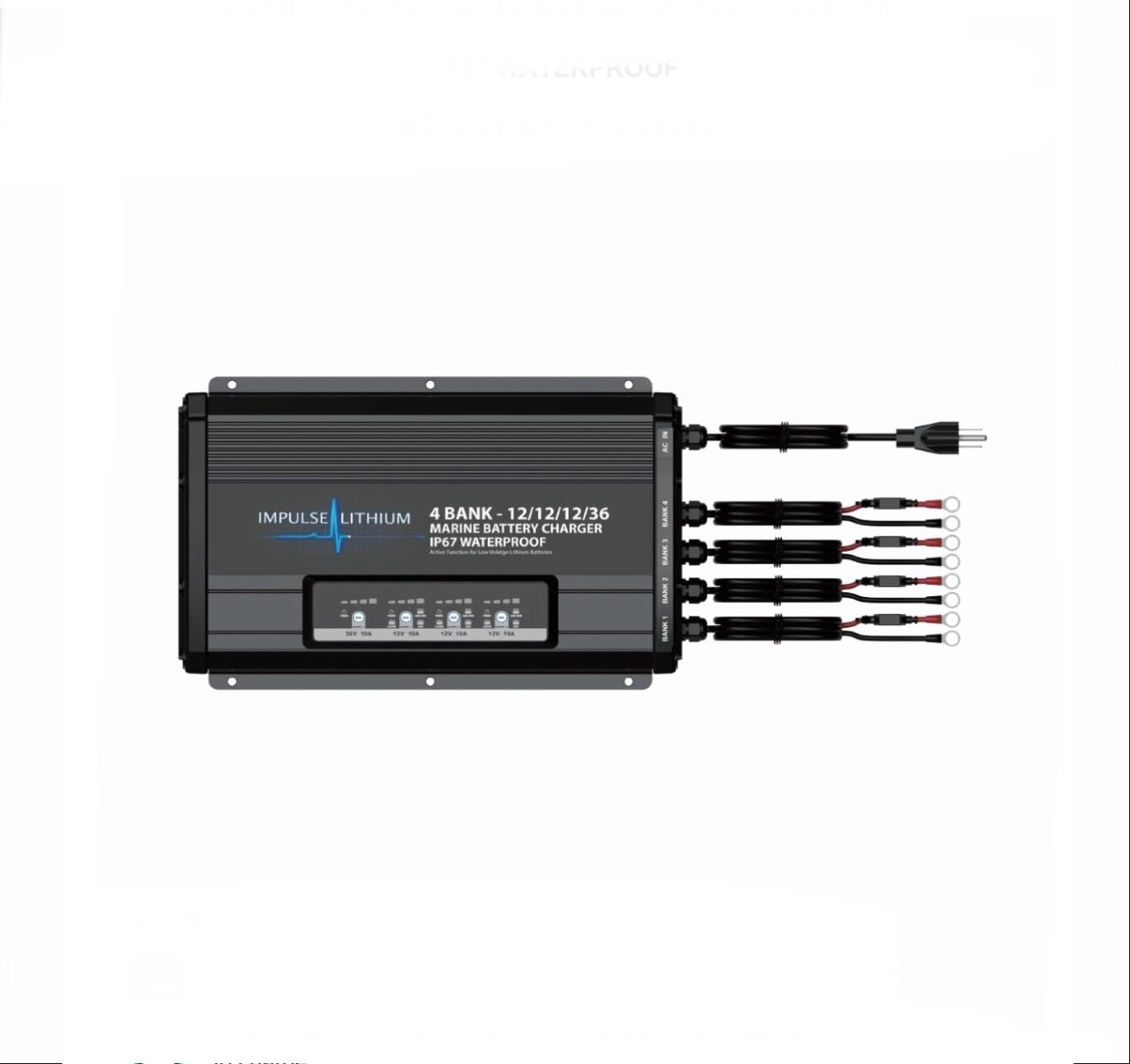Impulse Lithium 4 Bank Charger 12/12/12/36 - Impulse Lithium