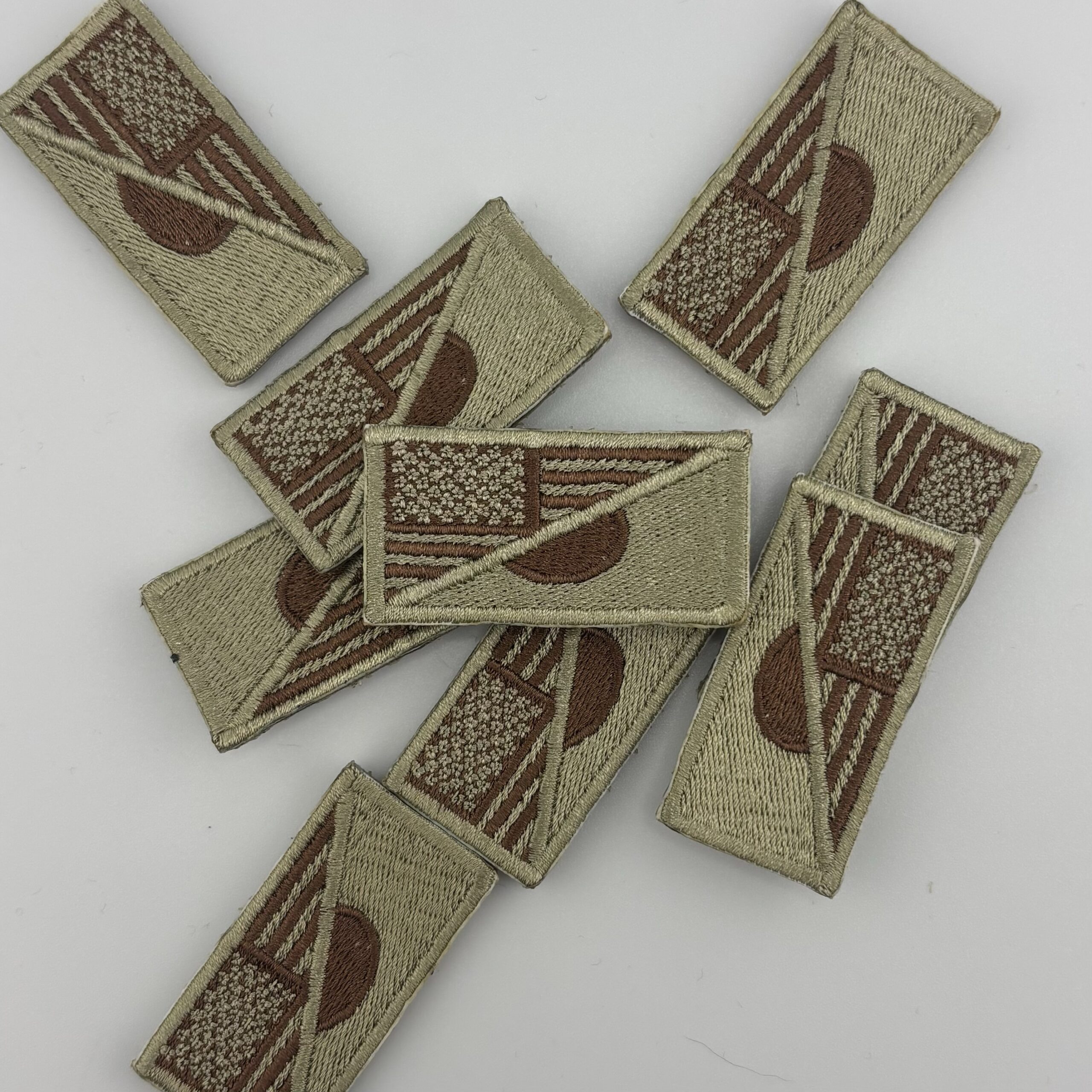 US/JP Flag Pencil Patch embroidered with split USA and Japanese flag design