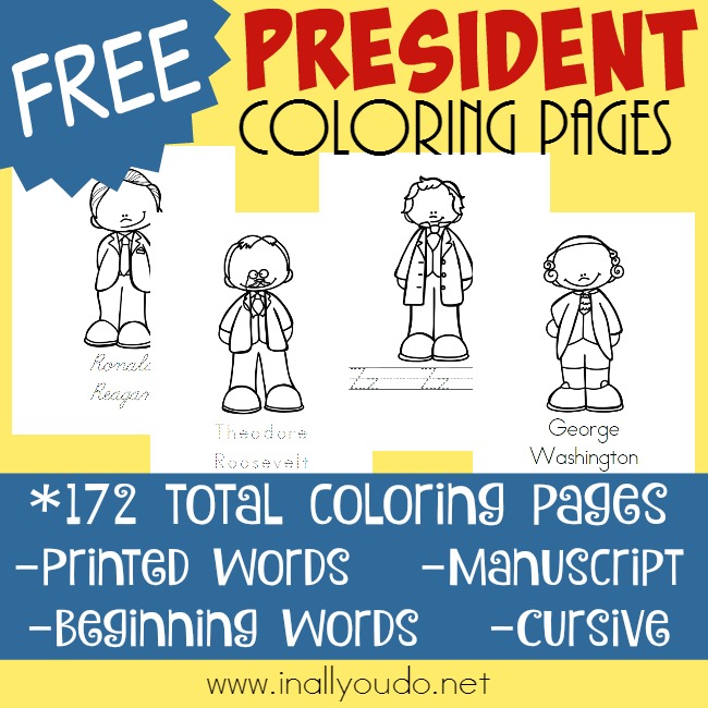 Download presidents day coloring sheets and use any clip art,coloring . President Coloring Pages In All You Do