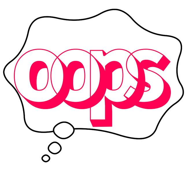 Word bubble with the word oops written in it