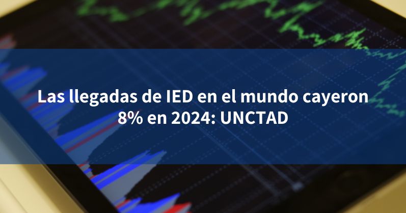 Las llegadas de IED en el mundo cayeron 8% en 2024: UNCTAD