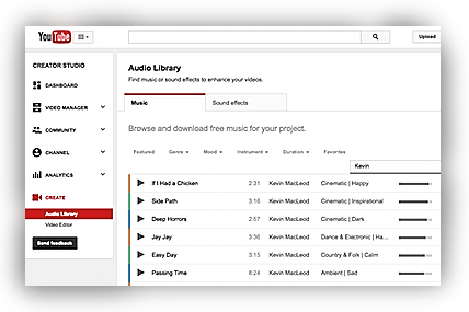 Youtube audio library
