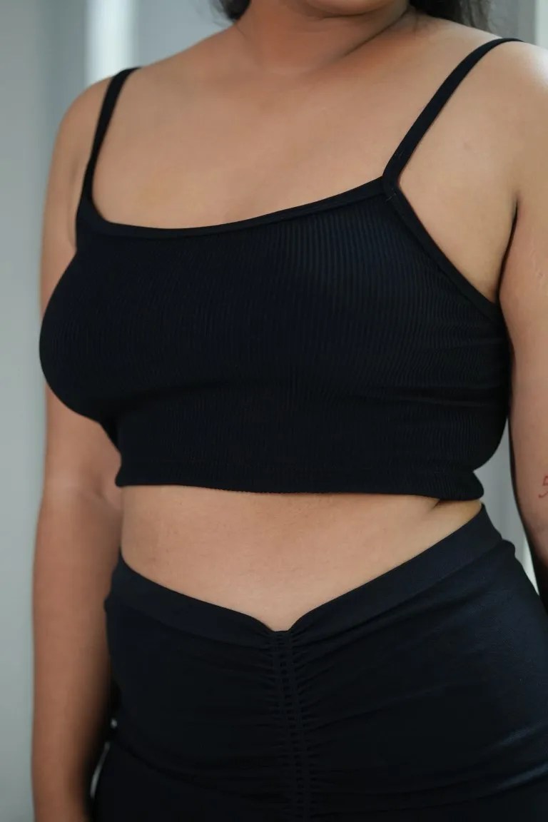 Seamless  Cami Crop Top - BLACK