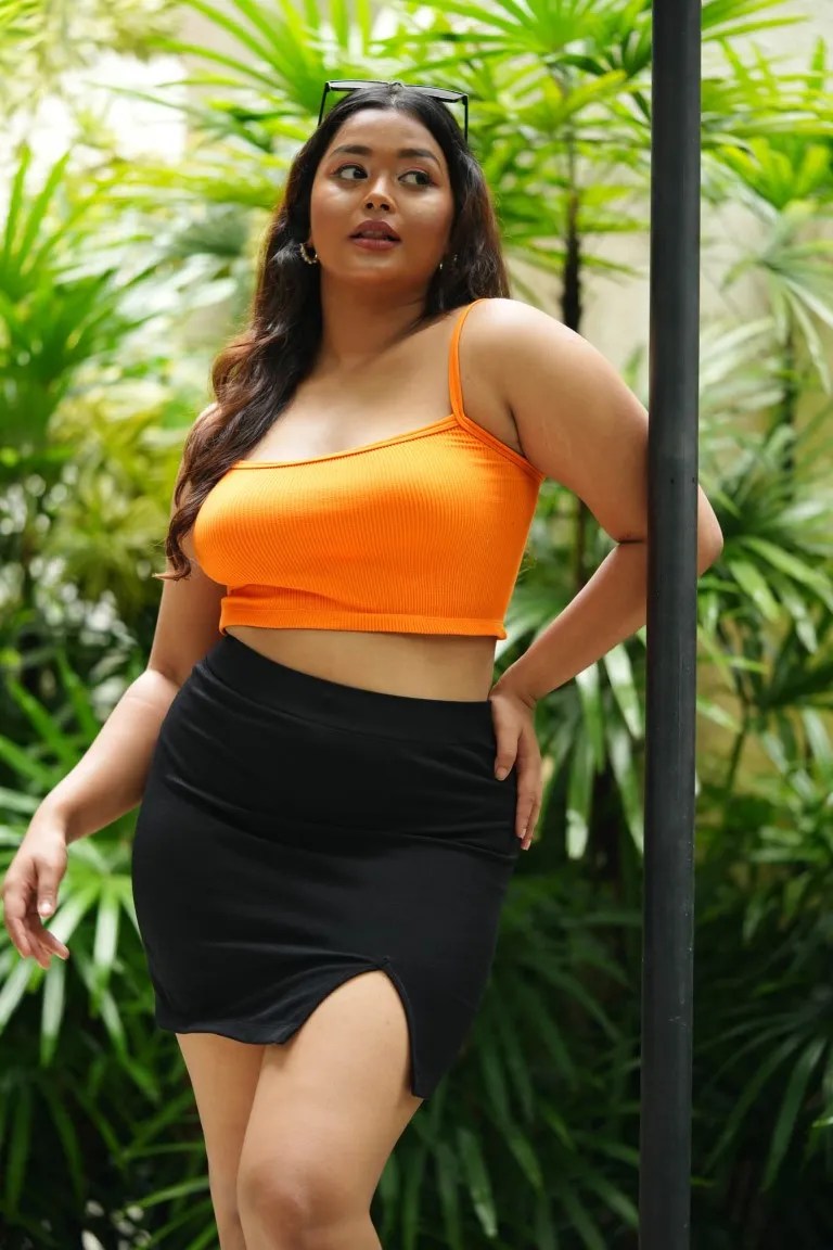 Seamless Slit Mini Skort - BLACK