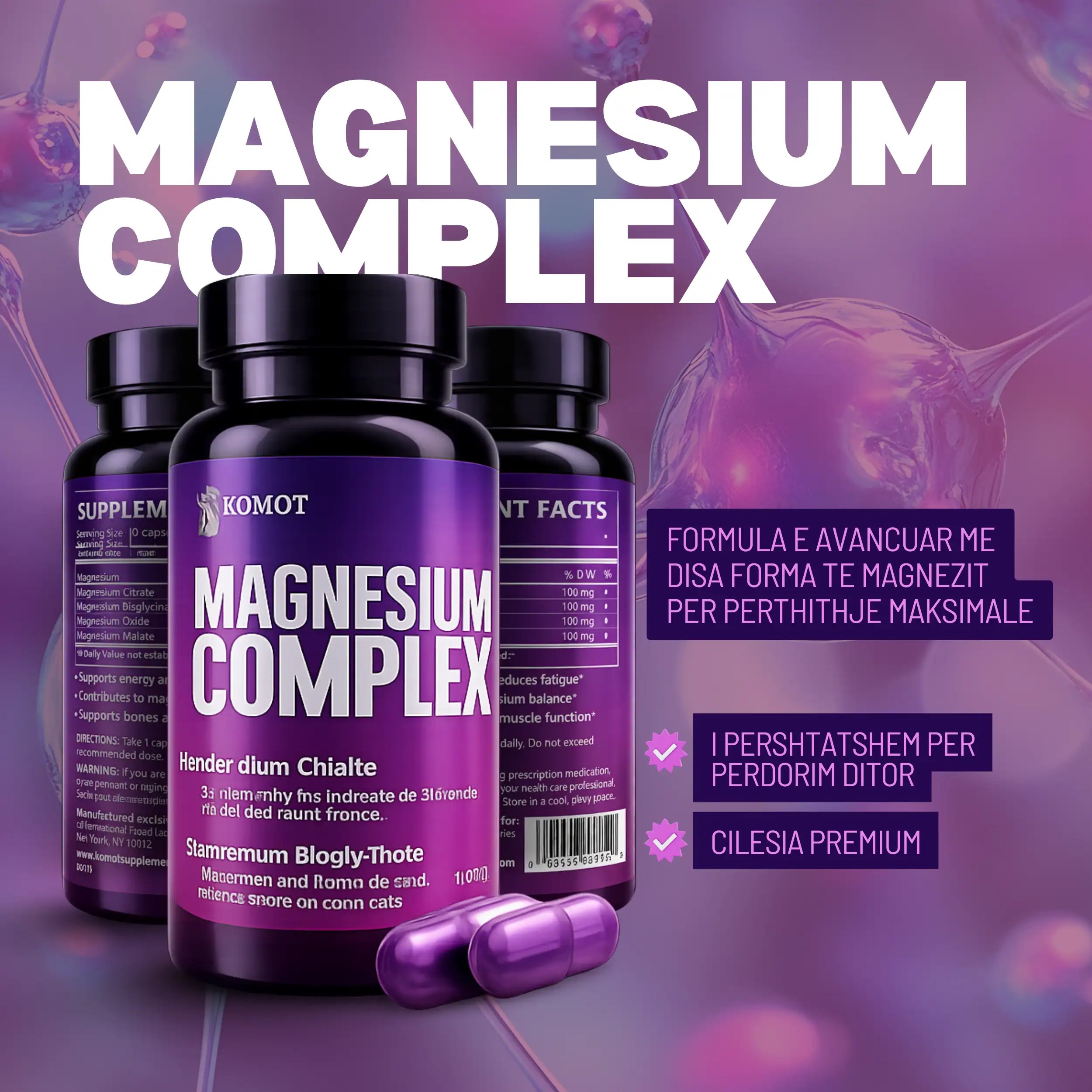 MAGNESIUM COMPLEX  60 CPS ( MG ASCORBATE , MG BISIGLYNATE, MG CITRATE, MG MALATE, MG OXIDE )