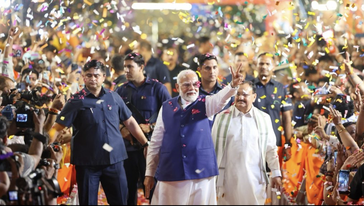 Narendra Modi celebrating his election 2024 win