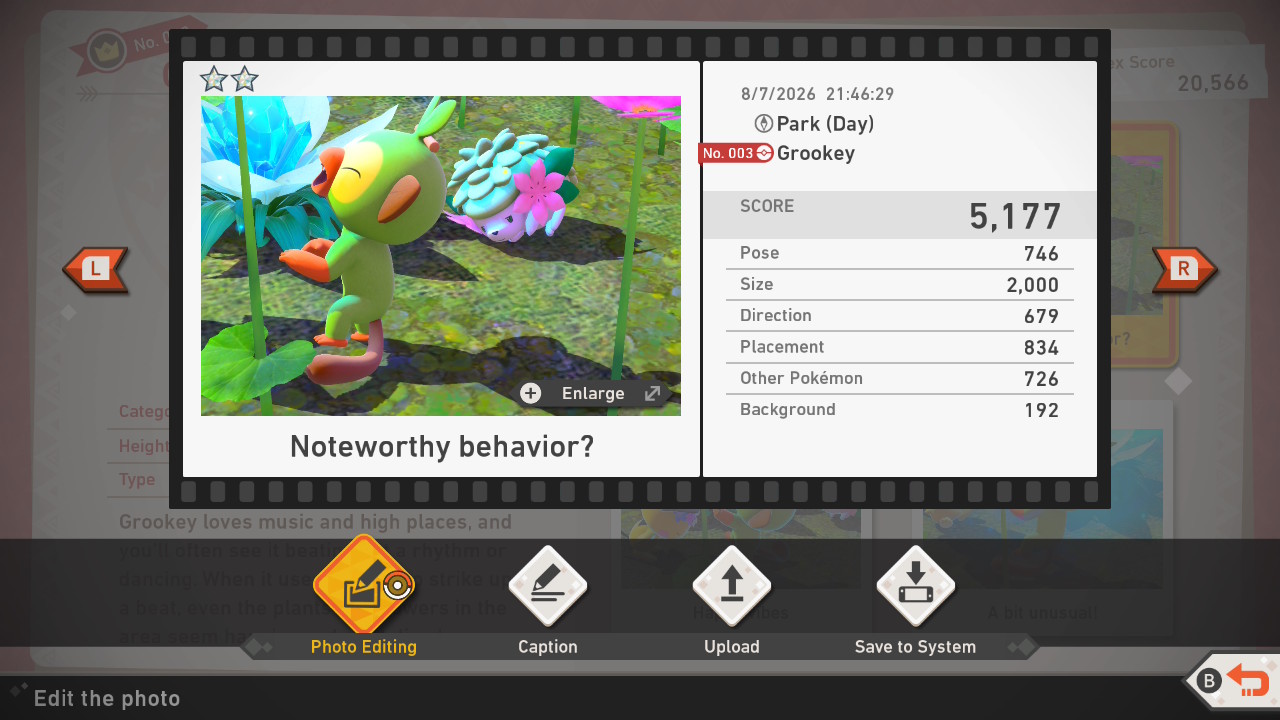 Grookey - Two Star - Park Day Level 3 - Score: 5,177